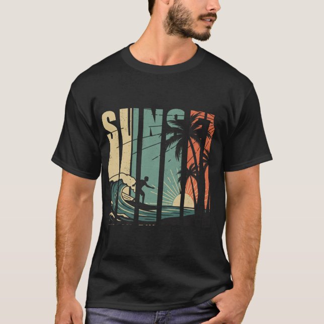 Solnedgångsstrand T Shirt (Framsida)