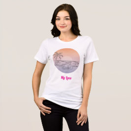 Solnedgångsstrand Vibes – Minimalistisk Handritad T Shirt