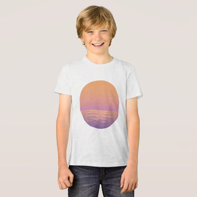 Solnedgångsstrand Vibes – Minimalistisk Solnedgång T Shirt (Framsida Full)