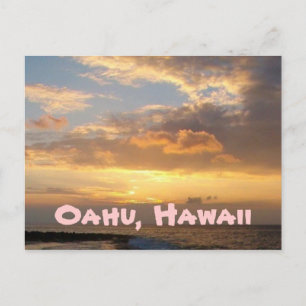 Solnedgångstrand, Oahu Vykort