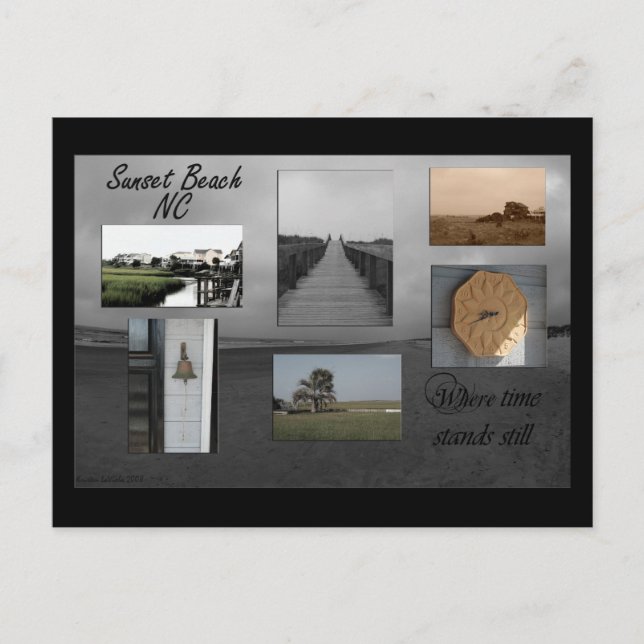 SolnedgångstrandNorth Carolina vykort (Framsida)