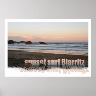 solnedgångsurfa Biarritz Poster