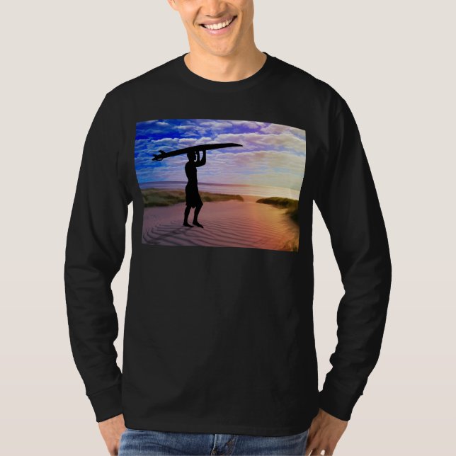 SolnedgångsurfareSand & moln Tee Shirt (Framsida)