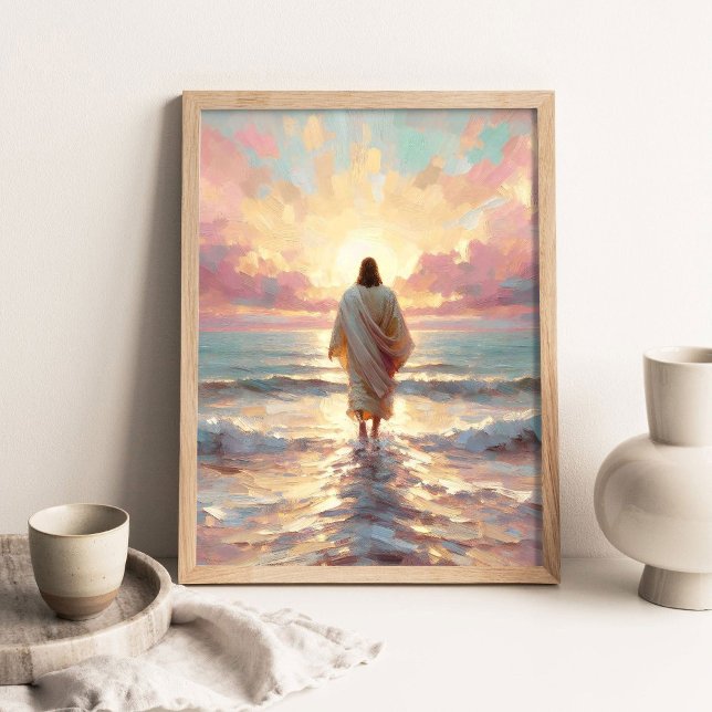 Solnedgångsvandring, Digital kristen konst, Jesus  Poster (Skapare uppladdad)