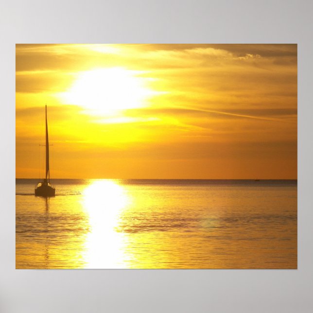 Solnedgångsvatten Poster (Framsidan)