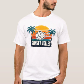 Solnedgångsvolleyboll T Shirt