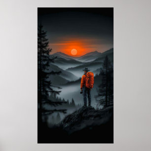 Solnedgångsvy: Vandrarens Utsiktspunkt Poster