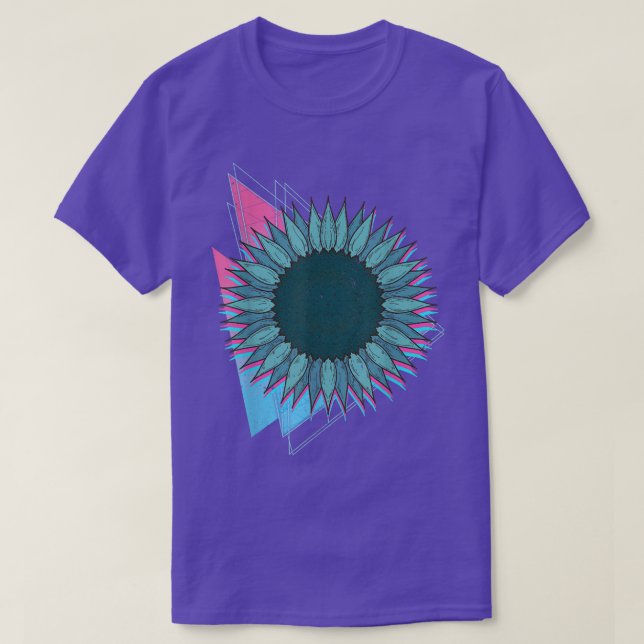SolnedströmsfenBlommar Synthwave Blommigt Vaporwav T Shirt (Design framsida)