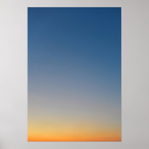 Solnedtonad bakgrundsblå orange kväll himlar poster