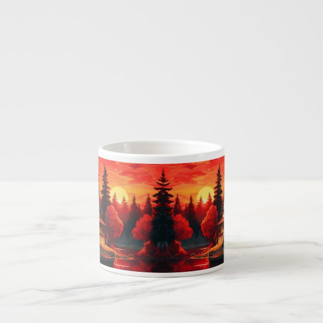 Solnedtryckning med bomull och Sjö-66633 Espressomugg (Framsidan)