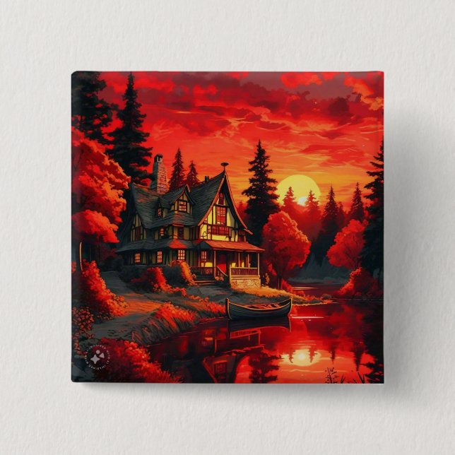 Solnedtryckning med bomull och Sjö-66633 Knapp (Framsida)