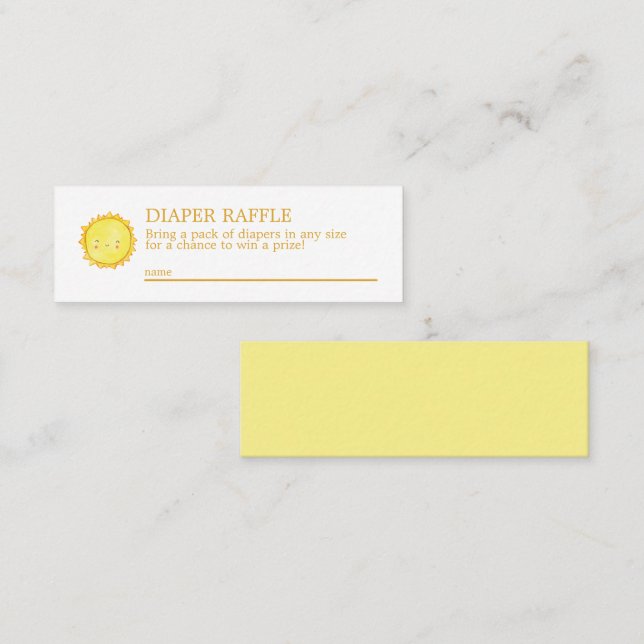 Solnedtryckt Raffle Mini-inneslutningskort  Mini Visitkort (Fram/baksida)