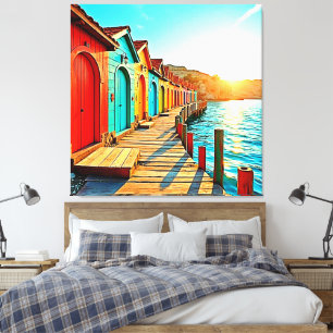 Solnedtryckta bliss: Seaside Hues Canvastryck