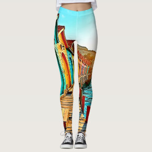 Solnedtryckta bliss: Seaside Hues Leggings