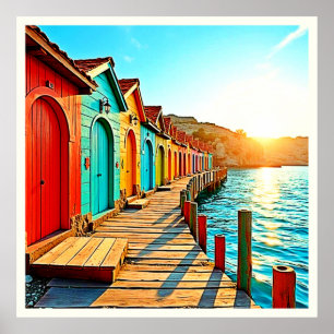 Solnedtryckta bliss: Seaside Hues Poster