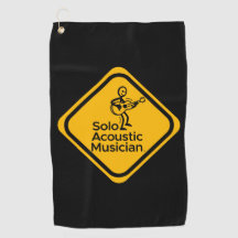 Solo Acoustic Musician Golf Towel Logotyp Gult 