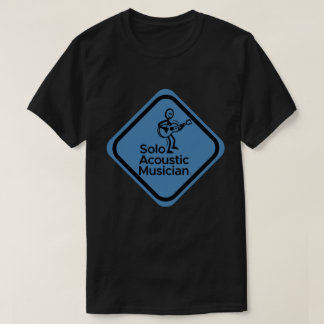 Solo Acoustic Musician Manar Black Blue Logotyp T Shirt