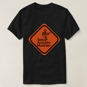 Solo Acoustic Musician Manar Black Orange Logotyp T Shirt