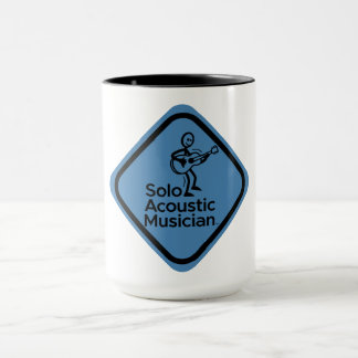 Solo Acoustic Musician Mugg Blue