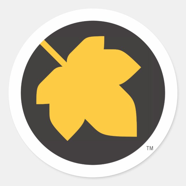 Solo löv runt klistermärke (Framsida)