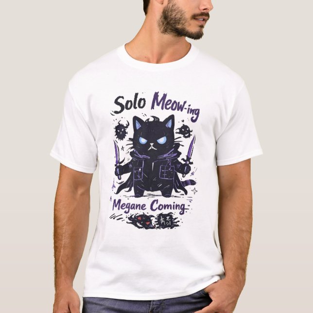 Solo Meow-ing – Shadow Hunter Cat Parody T Shirt (Framsida)