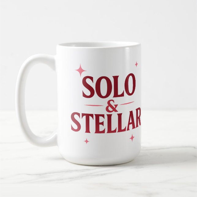 Solo & Stellar Modernt Citatdesign för Alla Hjärta Kaffemugg (Vänster)