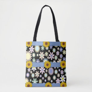 soloblommor i påse tygkasse
