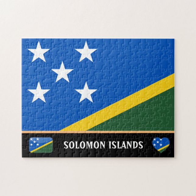Solomon Flagga & Solomon land / Salomonöarna Pussel (Horisontell)