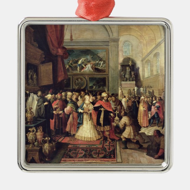 Solomon i kassan av tempelet, 1633 julgransprydnad metall (Framsidan)