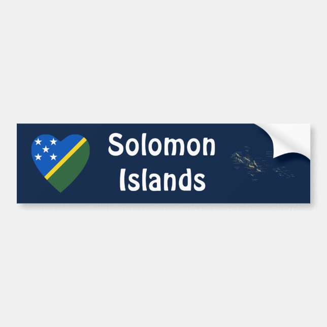 Solomon Island flaggahjärta + Kartabildekal Bildekal (Framsidan)