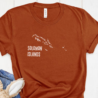 Solomon Island Land Karta Shape Gräns T Shirt