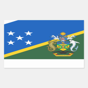 Solomon Islander Flagga & Jacka av Arm Rektangulärt Klistermärke