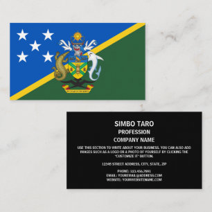 Solomon Islander Flagga & Jacka av Arm Visitkort