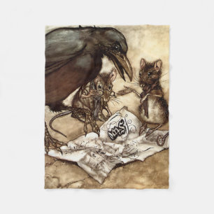 Solomon kråka och mössna vid det Arthur Rackham Fleecefilt