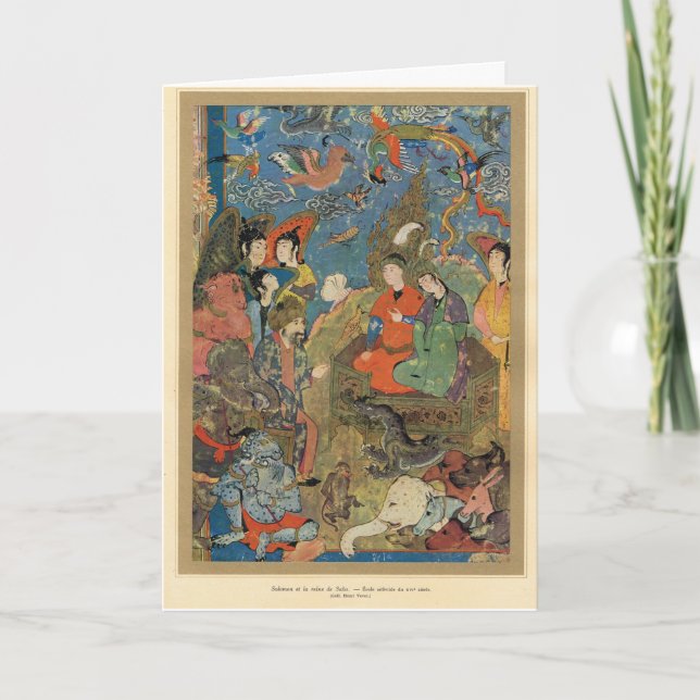 Solomon och drottningen av Sheba, 16th århundrade Kort (Framsida)