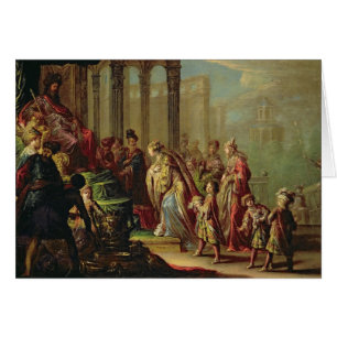 Solomon och drottningen av Sheba eller Esther för Hälsningskort