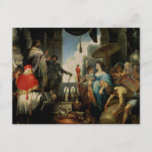 Solomon och Sheba drottning Vykort