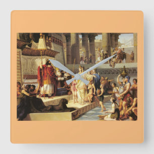 Solomon och Sheba-drottningen - Giovanni De Min Fyrkantig Klocka