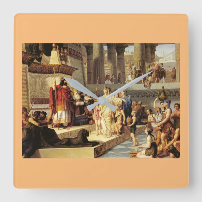 Solomon och Sheba-drottningen - Giovanni De Min Fyrkantig Klocka (Framsida)