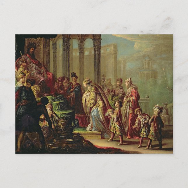 Solomon och Shebas drottning eller Esther före A Vykort (Framsida)
