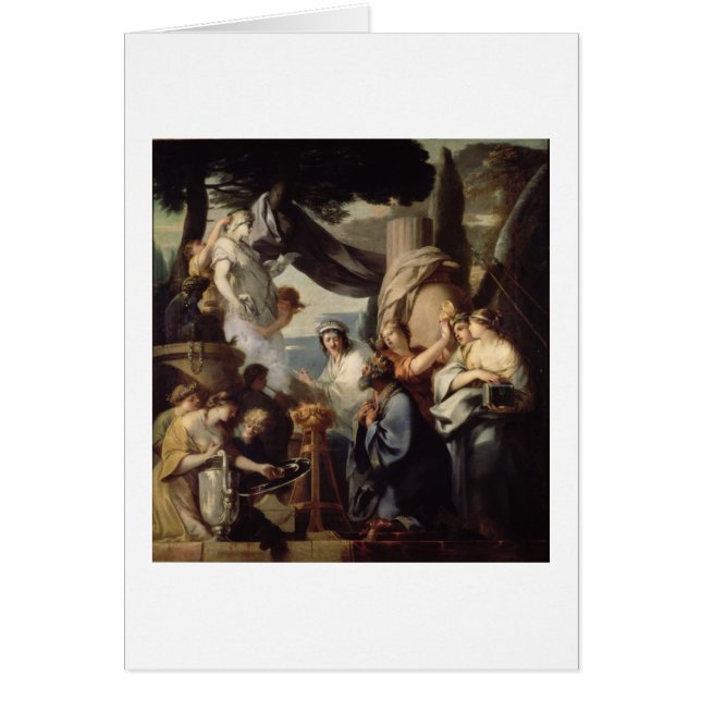 Solomon skapar ett offer till förebilderna hälsningskort (Framsidan)