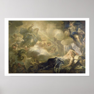Solomons dröm, c.1693 (olja på arbetsyta) poster