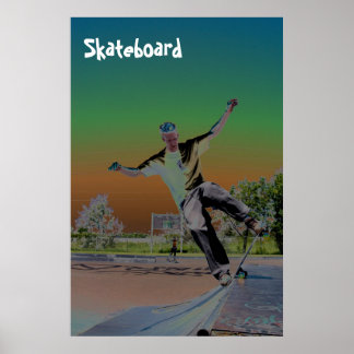 Soloriserad skateboarder poster