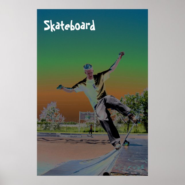Soloriserad skateboarder poster (Framsidan)