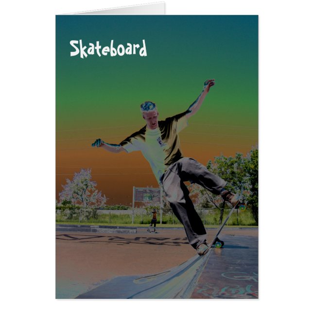 Solorized skateboarder hälsningskort (Framsidan)