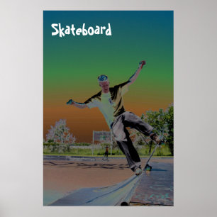 Solorized skateboarder poster