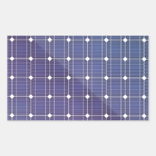 Solpanel på vit rektangulärt klistermärke