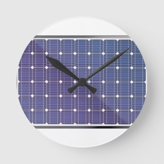 Solpanel på vit rund klocka (Framsida)