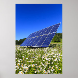 Solpaneler Grönt för hållbar energi Poster