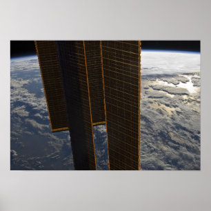 Solpaneler i Internationell Space Station Poster